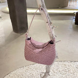 Handwoven Full Grain Leather Hobo Bag | Vintage Basketweave Shoulder & Crossbody Bag