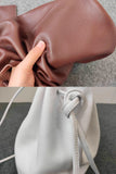 Minimalist Leather Drawstring Bucket Bag, 3 in 1 Cowhide Leather Bucket Backpack, Women Shoulder Bag, Designer Tote Bag, Gift For Her/Him