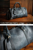 Men's Handmade FullGrain Leather Travel Duffel – Large Crazy Horse Leather Weekender | Carry-On Bag for Business, Camping & Short Trips
