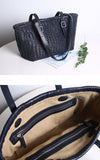 Handwoven Cowhide Leather Basket Tote Bag | Women's Shoulder Hobo Bag