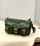Vintage Distressed Leather Saddle Bag | Unisex Crossbody Shoulder Bag | Full Grain Cowhide Handbag
