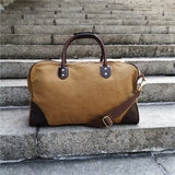 Waxed Canvas Leather Travel Duffle Bag | Men's Vintage Weekender & Overnight Bag