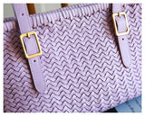 Handwoven Cowhide Leather Basket Tote Bag | Women's Shoulder Hobo Bag