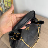 Quilted Lambskin and Suede Leather Chain Tote Bag | Women's Vintage Two-Tone Shoulder & Crossbody Bag