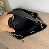 Quilted Lambskin and Suede Leather Chain Tote Bag | Women's Vintage Two-Tone Shoulder & Crossbody Bag