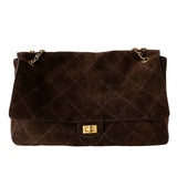 Quilted Suede Chain Flap Bag for Women | Vintage Matte Cowhide Shoulder & Crossbody Messenger Purse | Diamond-Quilted Autumn Winter Bag in Four Sizes