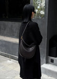 Braided Strap Lambskin Leather Hobo Bag | Handheld, Shoulder, and Crossbody Crescent Bag