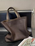 Reversible Full Grain Togo Leather Tote Bag | Two-Tone Everyday Carry Bag