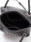Luxury Women's Lambskin Woven Boston Crossbody Bag | Handcrafted Versatile Shoulder Bag