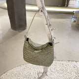Handwoven Full Grain Leather Hobo Bag | Vintage Basketweave Shoulder & Crossbody Bag