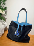 Reversible Full Grain Togo Leather Tote Bag | Two-Tone Everyday Carry Bag