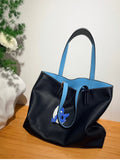 Reversible Full Grain Togo Leather Tote Bag | Two-Tone Everyday Carry Bag