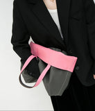 Reversible Full Grain Togo Leather Tote Bag | Two-Tone Everyday Carry Bag