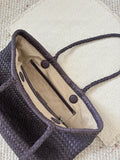 Handwoven Basket Tote Bag | Vegetable-Tanned Italian Cowhide Hand-Carry Bag | Minimalist Summer Commuter Style