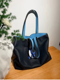 Reversible Full Grain Togo Leather Tote Bag | Two-Tone Everyday Carry Bag