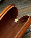 Vintage Leather Glasses Case | Cowhide Leather Zip Eyewear Case