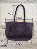 Handwoven Basket Tote Bag | Vegetable-Tanned Italian Cowhide Hand-Carry Bag | Minimalist Summer Commuter Style