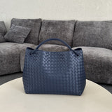 Cowhide Leather Knotted Intrecciato Shoulder Bag | Woven Handbag With Metal Buckle, Daily Fashion Designer Bag, Woven Shoulder Purse