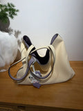 Reversible Full Grain Togo Leather Tote Bag | Two-Tone Everyday Carry Bag