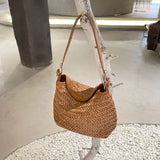 Handwoven Full Grain Leather Hobo Bag | Vintage Basketweave Shoulder & Crossbody Bag