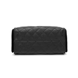 Quilted Diamond Leather Drawstring Hobo Bag – Gold Chain Strap | Lambskin & Cowhide Shoulder Bag for Women
