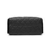 Quilted Diamond Leather Drawstring Hobo Bag – Gold Chain Strap | Lambskin & Cowhide Shoulder Bag for Women