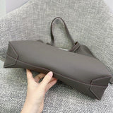 Reversible Full Grain Togo Leather Tote Bag | Two-Tone Everyday Carry Bag