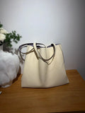 Reversible Full Grain Togo Leather Tote Bag | Two-Tone Everyday Carry Bag