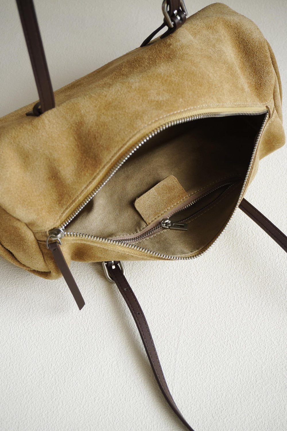 Suede Baguette Bag for Women | Matte Cowhide Leather Shoulder & Hand Bag | Versatile Commuter Purse in Two Colors