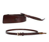 Wide Cowhide Leather Waist Belt | Handmade Women's Cinch Belt for Dresses, Coats & Sweaters