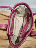 Handwoven Cowhide Leather Basket Tote Bag | Women's Shoulder Hobo Bag