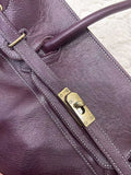 Handcrafted Water-Dyed Cowhide Leather Structured Tote Bag | Women's Vintage Old-Money Style Large Shoulder Bag