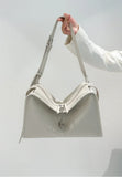 Textured Full Grain Cowhide Leather Boston Bag | Women's Shoulder & Crossbody Bag