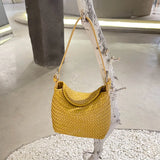 Handwoven Full Grain Leather Hobo Bag | Vintage Basketweave Shoulder & Crossbody Bag
