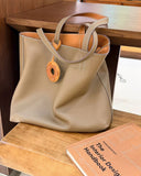 Reversible Full Grain Togo Leather Tote Bag | Two-Tone Everyday Carry Bag