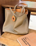 Reversible Full Grain Togo Leather Tote Bag | Two-Tone Everyday Carry Bag