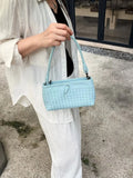 Woven Lambskin Leather Shoulder Bag | Handcrafted Vintage Crossbody Bag