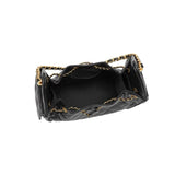Quilted Diamond Leather Drawstring Hobo Bag – Gold Chain Strap | Lambskin & Cowhide Shoulder Bag for Women