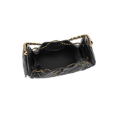 Quilted Diamond Leather Drawstring Hobo Bag – Gold Chain Strap | Lambskin & Cowhide Shoulder Bag for Women
