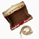 Acrylic Evening Clutch Bag, Box Handbag with Metal Carving & Rhinestone for Women