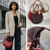 Artisanal Braided Leather Basket Bag, Handwoven Leather Hobo Bag, Full Grain Underarm Bag