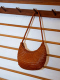 Artisanal Braided Leather Summer Crescent, Handwoven Leather Hobo Bag, Full Grain Underarm Bag