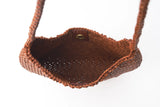 Artisanal Braided Leather Summer Crescent, Handwoven Leather Hobo Bag, Full Grain Underarm Bag