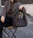 Artisanal Handwoven Lambskin Hobo Bag | Soft Leather Slouchy Luxury Shoulder Bag