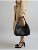 Artisanal Handwoven Lambskin Hobo Bag | Soft Leather Slouchy Luxury Shoulder Bag