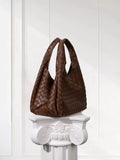 Artisanal Handwoven Lambskin Hobo Bag | Soft Leather Slouchy Luxury Shoulder Bag