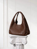 Artisanal Handwoven Lambskin Hobo Bag | Soft Leather Slouchy Luxury Shoulder Bag