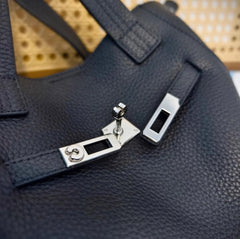 Authentic Pebbled Grain Leather Bucket Shoulder Bag, Luxury Silver Buckle Handbag | Spacious Crossbody Shoulder Bag for Women Authentic Pebbled Grain Leather Bucket Shoulder Bag, Luxury Silver Buckle Handbag | Spacious Crossbody Shoulder Bag for Women