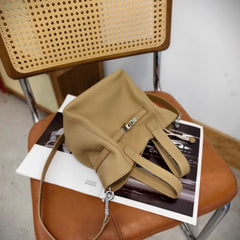 Authentic Pebbled Grain Leather Bucket Shoulder Bag, Luxury Silver Buckle Handbag | Spacious Crossbody Shoulder Bag for Women Authentic Pebbled Grain Leather Bucket Shoulder Bag, Luxury Silver Buckle Handbag | Spacious Crossbody Shoulder Bag for Women