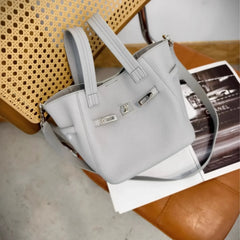 Authentic Pebbled Grain Leather Bucket Shoulder Bag, Luxury Silver Buckle Handbag | Spacious Crossbody Shoulder Bag for Women Authentic Pebbled Grain Leather Bucket Shoulder Bag, Luxury Silver Buckle Handbag | Spacious Crossbody Shoulder Bag for Women